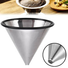 Silver Reusable Coffee Filter Durable Stainless Steel Single-layer Quality Mesh Filter Paperless Cone Dripper Coffee Filter 2024 - buy cheap