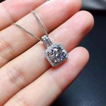 inbeaut 18K White Gold Plated Square Moissanite Pendant Necklace 925 Silver 1 Carat Excellent Cut D Moissanite Necklaces AU750 2024 - buy cheap