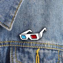 Hot Xmas Gift Fashion 3D Movie Glasses Sunglasses Badge Collar Lapel Brooch Pin Clothes Bag Decor Jewelry 2024 - buy cheap