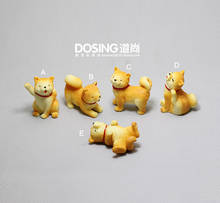Японская Сиба-ину-Акита, щенок, маленькая Желтая Собака, милая модель животного, декоративная фигурка, экшн-фигурки, материал для сцены, детские игрушки 2024 - купить недорого