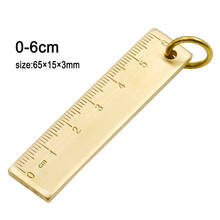 6cm Portable Copper Ruler Metal Ruler Key Ring Keychain Number Plate Drafting Supplies Women Men Gifts Outdoor Measurement Tool 2024 - buy cheap