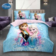 Disney 3d impresso jogo de cama congelado elsa anna rapunzel princesa meninas único lençóis duvet cover fronhas para 0.9m-1.2m 2024 - compre barato