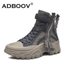 ADBOOV-botas de plataforma para mujer, botines de lona con cremallera lateral, invierno 2019 2024 - compra barato