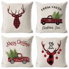 Рождественские наволочки для подушки CANIRICA 45x45 см, рождественские украшения для гостиной, декоративные подушки для дома 2024 - купить недорого