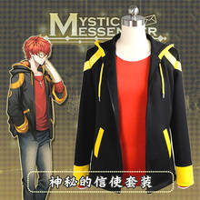 Traje de cosplay de místicas mensageiro saeyoung choi, jaqueta com zíper e capuz, camiseta vermelha do anime, roupas, 707 2024 - compre barato