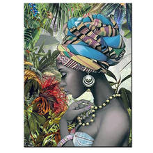 Diamond Embroidery tropical plant african woman Mosaic Full Square Drill Decor For Home Diamond Painting Cross Stitch 2024 - buy cheap