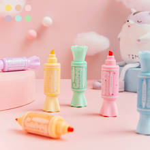 6pcs Mini Candy Shape Color Highlighter Marker Pen Dual Side Bold Fine Fluorescent Liner Drawing Kids Gift Office School A6421 2024 - buy cheap