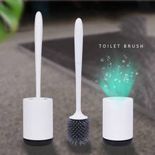 Silicone Toilet Brush With Soft Bristle, Bathroom Toilet Bowl Brush And Holder Set, Constructed Of Durable ThermoPlastic Rubber 2024 - buy cheap