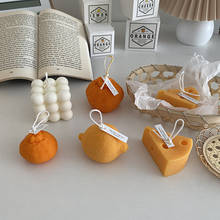 Sul-coreano blogger fruta aromaterapia vela ornamentos casa chique queijo soja cera com cerimônia de mão tenda 2024 - compre barato