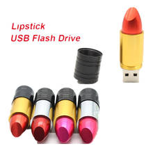 Usb Flash Drive 2.0 128GB Portable Metal Women Lipstick Flash Memory Card 4G Pen Drive 8G 16G 32GB 64GB 256GB Pendrive Usb Stick 2024 - buy cheap