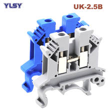 50Pcs Din Rail Terminal Blocks Screw Type UK-2.5B Electric Wire Cable Terminals Block Connector Morsettiera Brass Bornier 32A 2024 - buy cheap