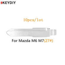 Keydiy lâmina de chave remota 10 para mazda maz24, lâmina de metal branca sem cortes kd/vvdi/jmd tipo #27 2024 - compre barato
