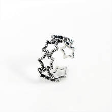Anéis de estrelas cor de prata vintage, anéis de declaração antigos ajustáveis para casamento feminino 2024 - compre barato