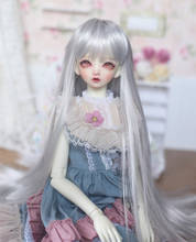 1/3 1/4 1/6 Bjd Wig High Temperature Bangs straight long hair Silver gray black Hair For MSD SD Yosd Doll Wig doll Accessories 2024 - buy cheap