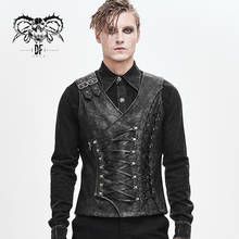 Devil Fashion Men's Punk Handsome Vest Personality Eyelet V Neck Sleeveless Waistcoats 2024 - buy cheap