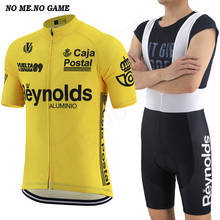 Conjunto de jersey de Ciclismo de carreras para hombre, ropa clásica de verano, color amarillo, para ciclismo de carretera 2024 - compra barato