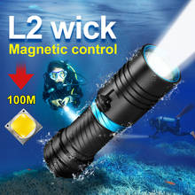 100M Diving led flashlight torch cree xm l2 rechargeable 18650 26650 Underwater lantern flash light hunting waterproof lamp 2024 - buy cheap