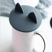 Популярный симпатичный чехол для чашки в форме кошачьих ушек Силиконовая Термостойкая Пылезащитная Крышка для чашки термоизоляционная крышка для чашки Бесплатная доставка 2024 - купить недорого