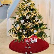 Falda de árbol de Navidad de punto, decoración redonda de Navidad para Festival, Año Nuevo, árboles pequeños, decoraciones navideñas para el hogar 2024 - compra barato