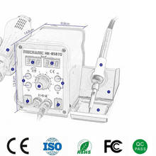 8 Sets Mechanic HK-8587D Advanced 2-in-1 Lead-free SMD Soldering Station LED Digital Solder Iron Hot Air GUN Blowser 2024 - buy cheap