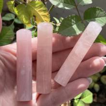 Piedra de tratamiento de varita, columna curativa de cristal de cuarzo rosa Natural 2024 - compra barato