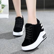 Women's Hidden Heel Sneakers Breathable Mesh Summer White Shoes Platform Sneakers High Heels Woman Vulcanize Shoes Sneaker 2024 - buy cheap