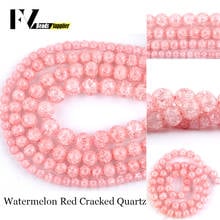 Natural Stone Red Wine Cracked Crystal Spacer Round Beads For Jewelry Making DIY Bracelets Necklace Needlework 6 8 10 12mm 15" 2024 - buy cheap