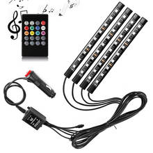 Conjunto de fita de led rgb automotivo, 4 peças, luzes coloridas, usb, para decoração interna, carro, tv e casa, 9/12/18/5050 2024 - compre barato