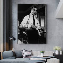 Póster de la película de James Bond 007, lienzo clásico, pintura en blanco y negro, cuadro artístico de pared, decoración del hogar para sala de estar 2024 - compra barato