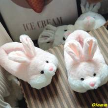 Women Cute Animal slippers Girls Rabbit Home shoes Big size 42 Non slip Flat with Winter slipper Short Plush TPR Sole 2024 - buy cheap