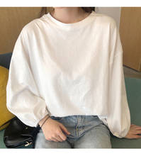 Cotton Women T Shirt 2021 Spring Autumn Long Sleeve Korean Streetwear Female Basic Tshirt Harajuku Plus Size Girls Tops PD021 2024 - buy cheap