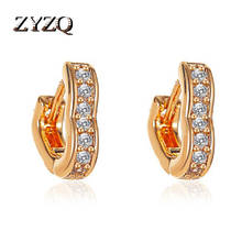 ZYZQ Simple Hollow Heart Earrings Temperament Cubic Zirconia Love Earrings Wild Commuter Earrings Accessories 2024 - buy cheap