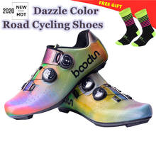 Boodun-zapatos de ciclismo de carretera con autosujeción para hombre y mujer, zapatillas profesionales ultraligeras, transpirables, Color brillante 2024 - compra barato
