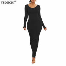 YSDNCHI-Vestidos de tubo de fiesta para mujer, ropa de moda, Sexy, ceñido, elegante, de manga larga, informal, Color sólido 2024 - compra barato