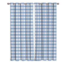 White Blue Plaid Window Curtains Living Room Bathroom Kitchen Kids Curtain Panels With Grommets Outdoor Curtains Party Decor 2024 - buy cheap