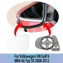 Espelho retrovisor direito e esquerdo de vidro, aquecido para volkswagen vw golf 6 mk6 a6 seat 5k 2003-2012 2024 - compre barato