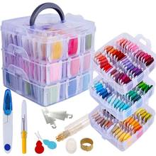 Embroidery Floss Set, 150 Colors Cross Stitch Friendship Bracelets Thread with Floss Bins and 37 Pcs Cross Stitch Tool 2024 - buy cheap