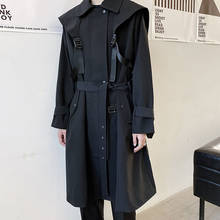 Jaqueta transpassada masculina, casaco japonês estilo funcional casual folgado 2024 - compre barato