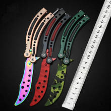 C68 Butterfly Trainer Knife 440C Blade Steel Handle Outdoor Camping Hunting Knife EDC Pocket Free-swinging Knife 2024 - buy cheap