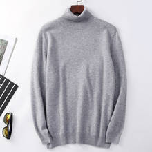Suéter de cachemira de Ordos para hombre, suéter suave y cálido con cuello de pico redondo, Color sólido genuino, 100% 2024 - compra barato