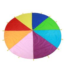 Paraguas de arco iris para niños, juguete de paracaídas, bolsa para saltar, juego de trabajo en equipo, accesorios de entrenamiento, Alfombra de juego colorida 2024 - compra barato