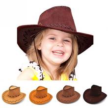 Ковбойская шапка унисекс для мальчиков и девочек, классический дизайн, повседневные Костюмы для вечевечерние, в западном стиле, для Хэллоуина 2024 - купить недорого