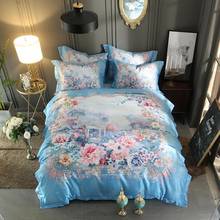 Conjunto de cama de casal king/queen com tamanho 42, tecido jacquard 3d, de algodão, lençol, capa de edredom 2024 - compre barato