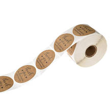 Adesivo de papel kraft redondo com 100-500 peças, etiqueta redonda de papel kraft, obrigado pelo suporte a meu pequeno adesivo de papelaria para scrapbook 2024 - compre barato
