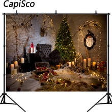 Capisco Рождественские фоны для фотосъемки Роскошная светильник светлая елка подарки кирпичная стена украшения фоны для фотостудии 2024 - купить недорого