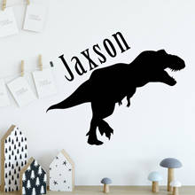 Adesivo de parede de dinossauro moderno, nome personalizado, material pvc, decoração de arte em vinil, faça você mesmo, decoração de casa 2024 - compre barato