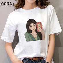 Girls Cartoon Mulan Princess Selfie Print Lady Tshirts Harajuku Top T Shirt Womens Graphic Female Disney Tee T-Shirt Dropship 2024 - buy cheap