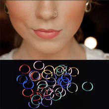 40Pcs Medical Titanium Steel Simple Hoop Nose Rings Piercing Tragus Fake Septum RingPiercing Orbital Body Jewelry 2024 - buy cheap