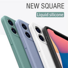 Новый квадратный жидкий силиконовый чехол для телефона iPhone 11 Pro XS Max X XR, оригинальный роскошный однотонный мягкий чехол для iPhone 7 8 Plus 2024 - купить недорого