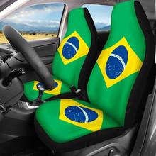 INSTANTARTS футбольная команда Бразилия стильный дизайн водонепроницаемые автомобильные сиденья защита не выцветает универсальные чехлы на передние сиденья автомобиля Новинка 2024 - купить недорого
